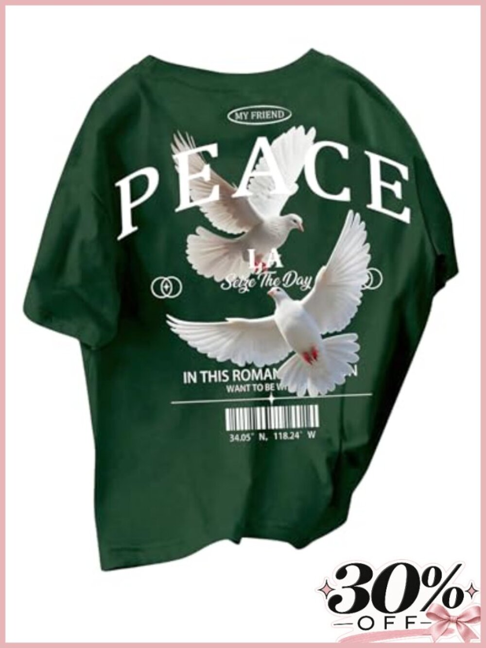Men's Short Sleeve Crew Neck Graphic T-Shirt Regular Fit Casual Tee